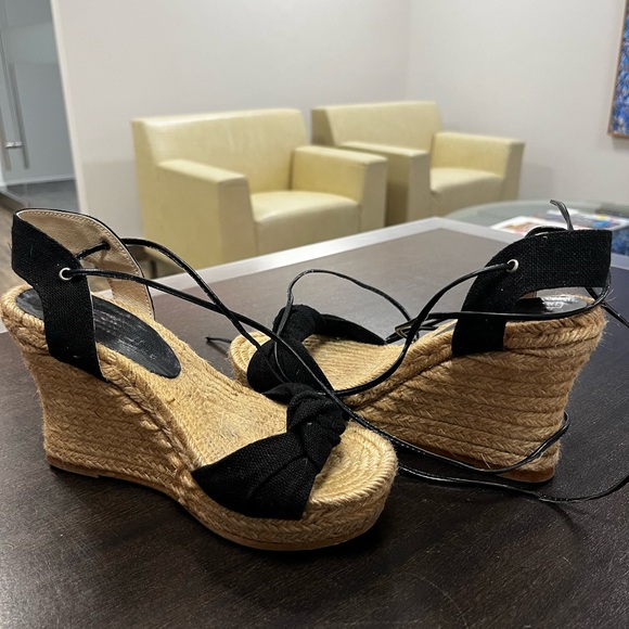 ESPADRILLES Wedges Sandals Sz 7 - Picture 2 of 7